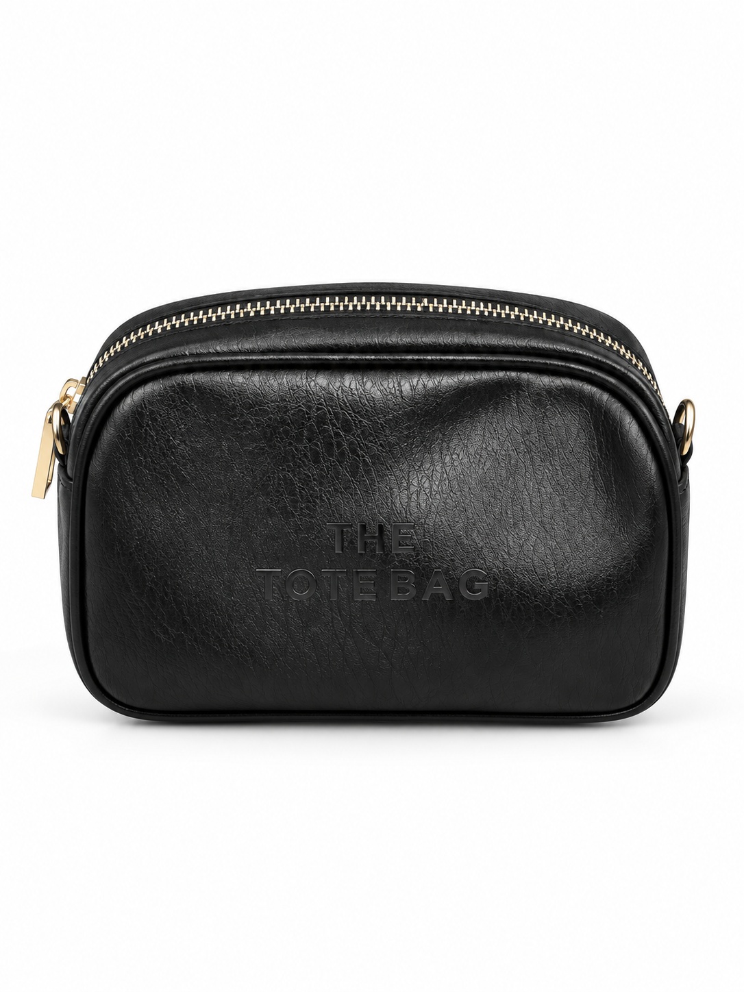 Siyah The Totebag Yazılı Mini Çapraz Çanta